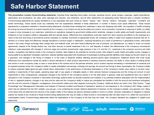 Safe Harbor image - click to open PDF version